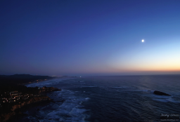 Moonset on the coast