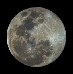 Full snow moon in color
